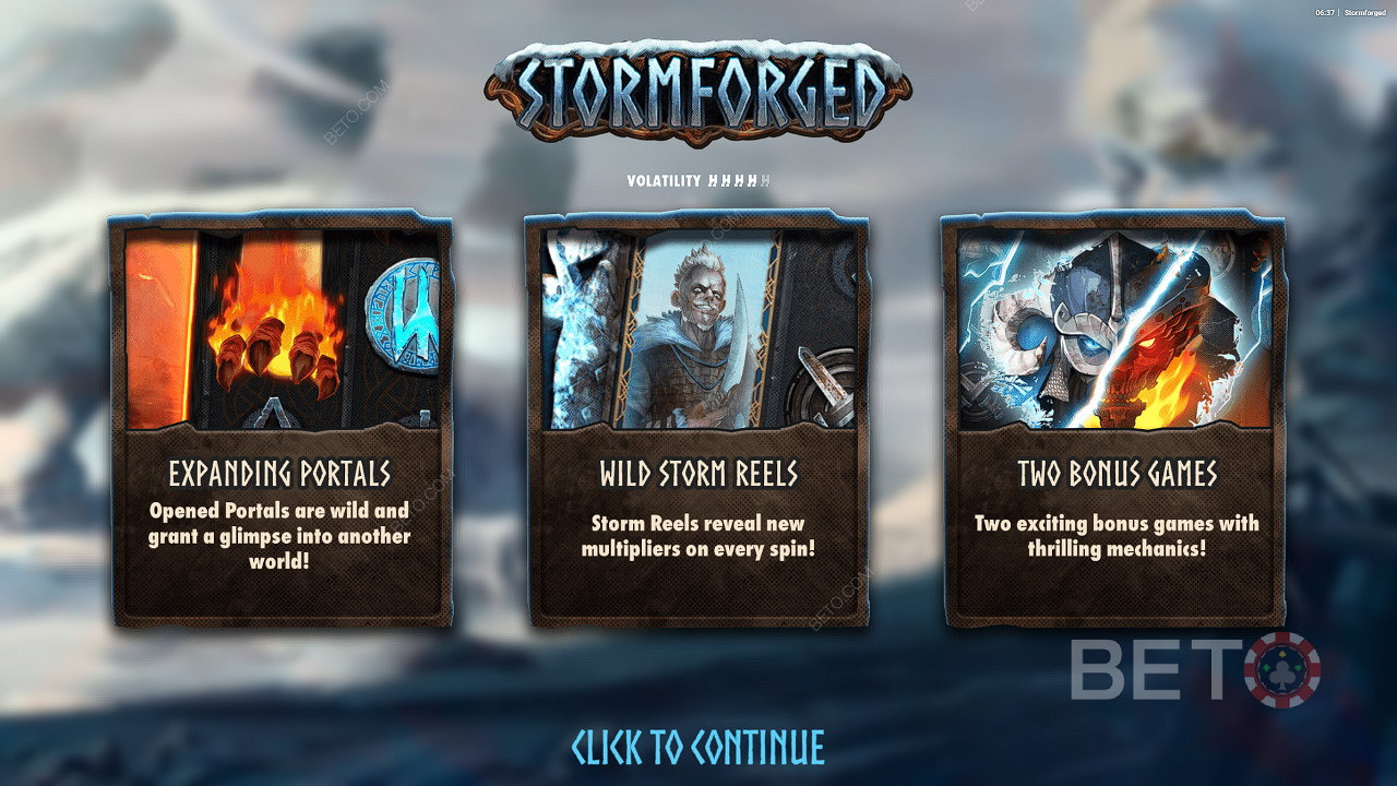 Stormforged çevrimiçi slotunda Genişleyen Portalların, Vahşi Fırtına Makaralarının ve daha fazlasının keyfini çıkarın