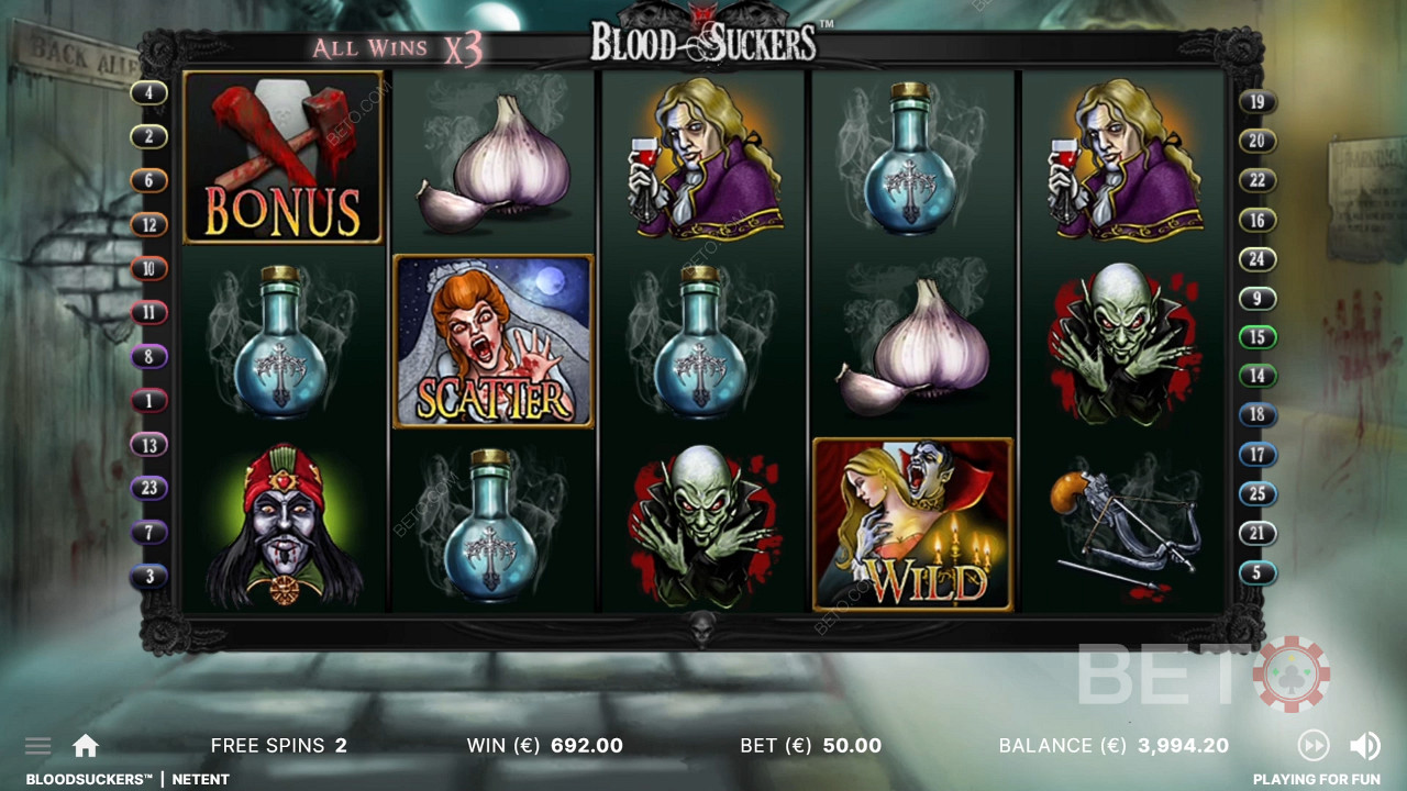 Blood Suckers slot oyunundaki Free Spins