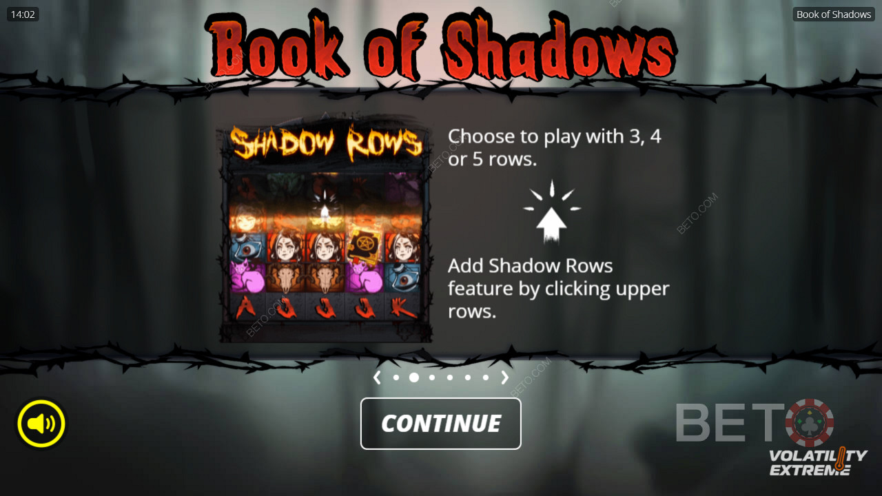 Book of Shadows slot makinesinde 5 sıranın tamamının kilidini açın veya sadece 3 sıra ile oynayın