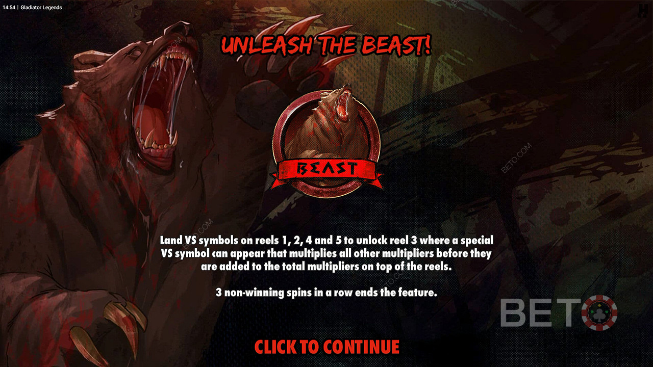 Unleash the Beast bonus oyununda Çarpanları indirerek büyük kazanın