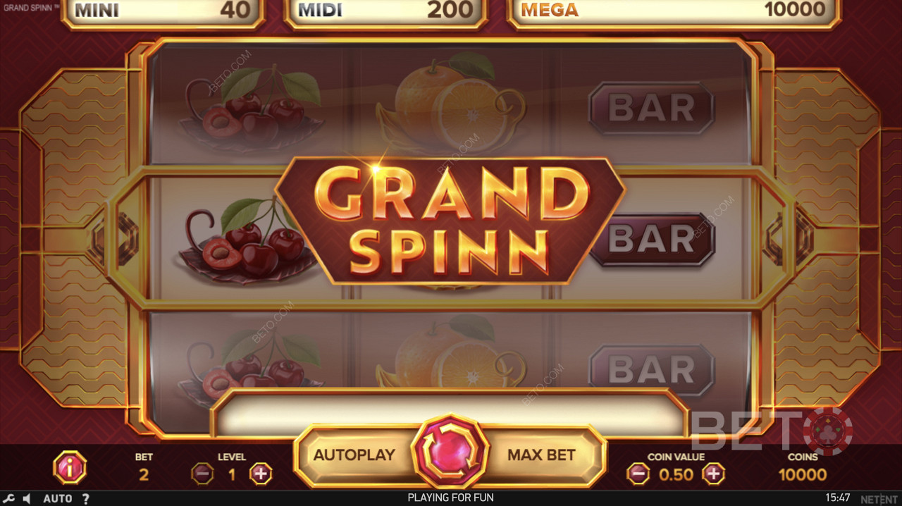 Klasik ana ekran Grand Spinn Superpot
