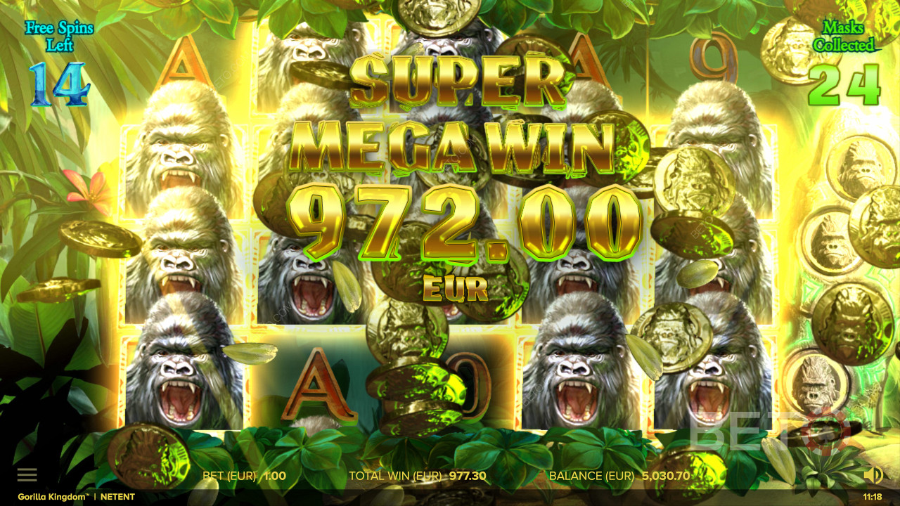 Gorilla Kingdom online slotunda Süper Mega Kazanç elde etme