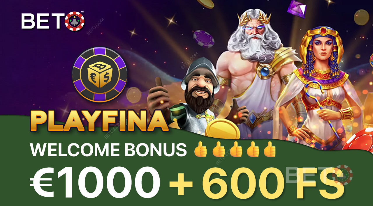 Playfina, yeni oyuncuları çekmek için muazzam bir hoş geldin bonusu sunuyor.