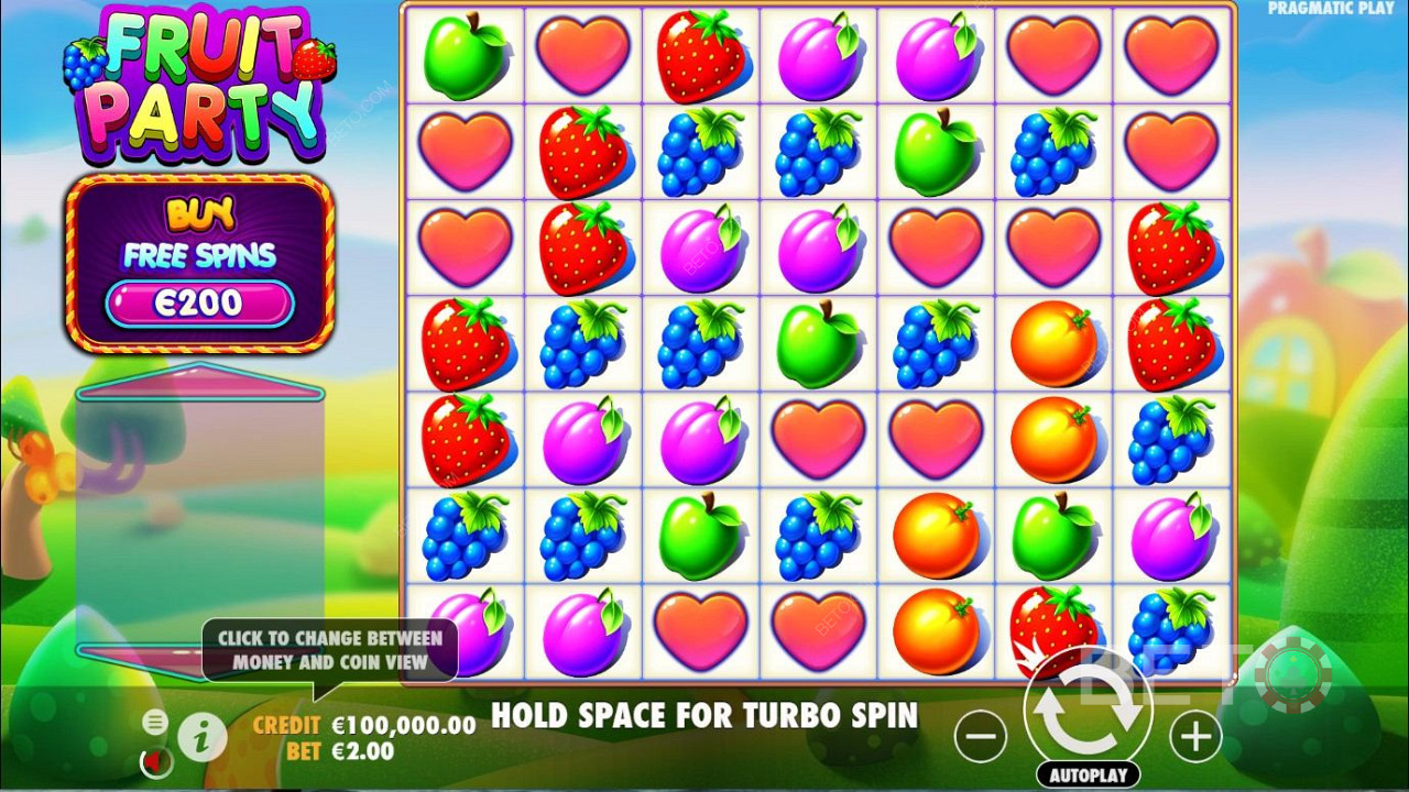 Fruit Party slotunun temiz oyun tasarımı