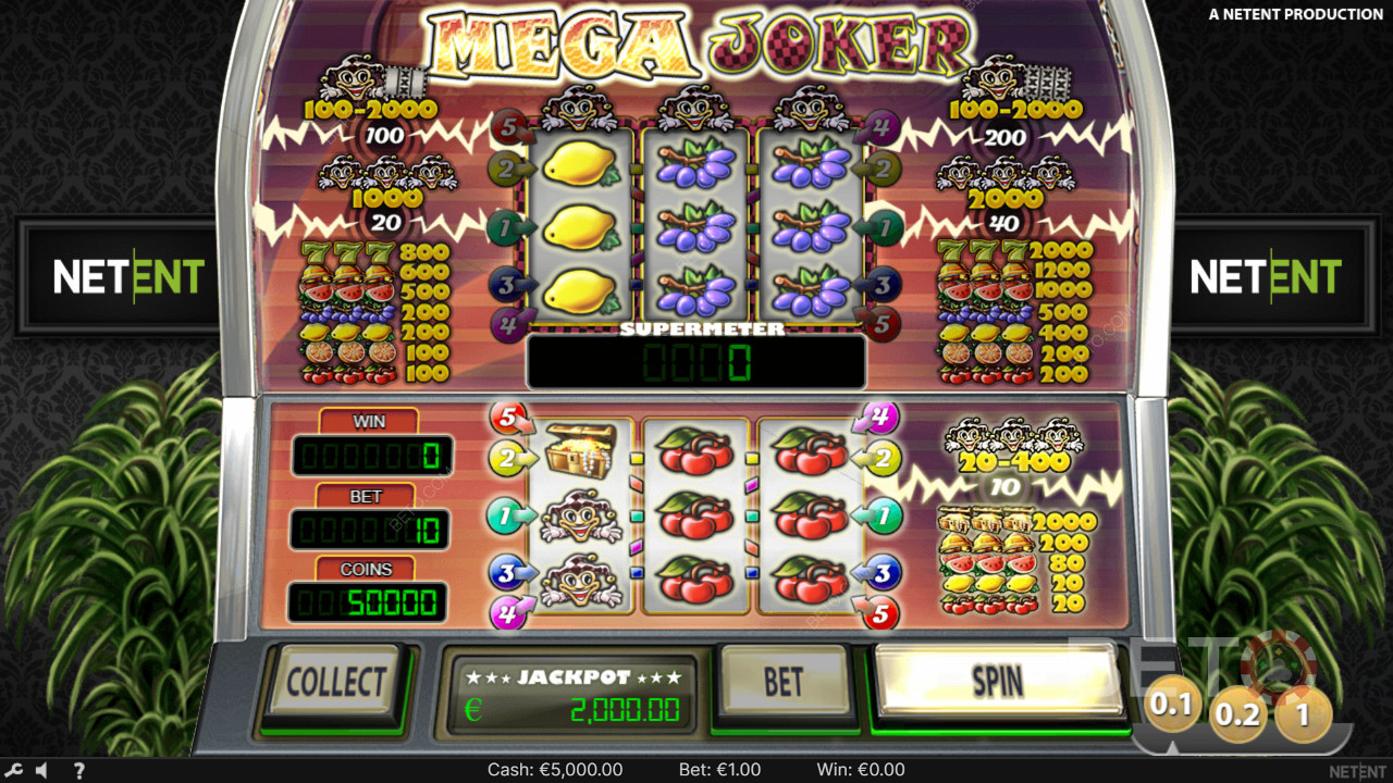 Mega Joker Online Slot oyununda bahsinizin 2.000 katını kazanın!