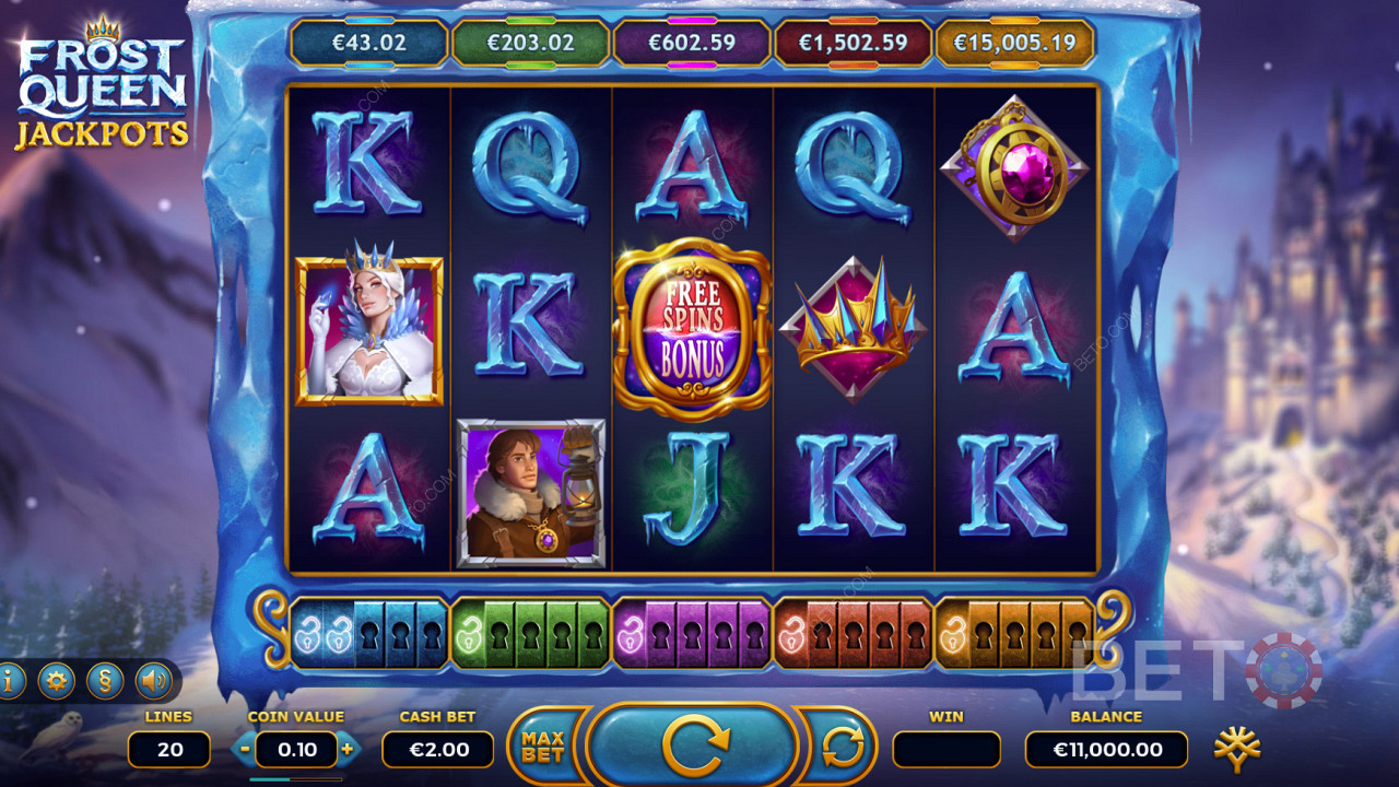 Frost Queen Jackpots çok sayıda bonus özellik ve 5 jackpot içeren slot!