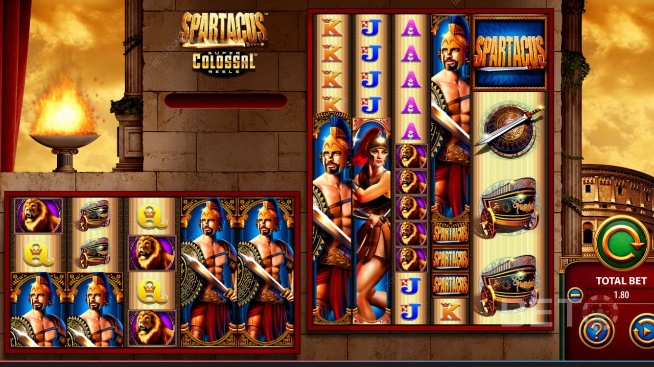 WMS (Williams Interactive) - Spartacus Super Colossal Reels - Romalı yöneticilerine karşı köle isyanına katılın