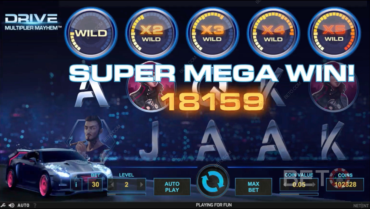 Multiplier Wild gibi bonus özellikler size SUPER MEGA WIN