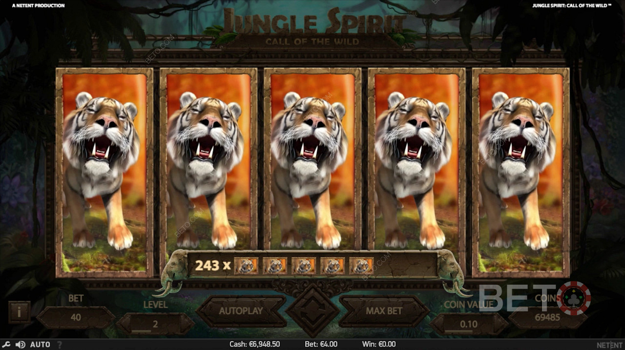 Ücretsiz Döndürmeler Sırasında En İyi Kazanç Jungle Spirit: Call of the Wild