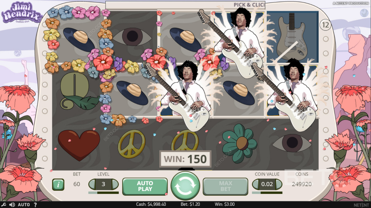 Jimi Hendrix Slot Makinesinde Üç Scatter