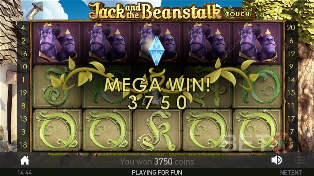 Kazançlı bir Mega Kazanç elde etmek Jack and the Beanstalk