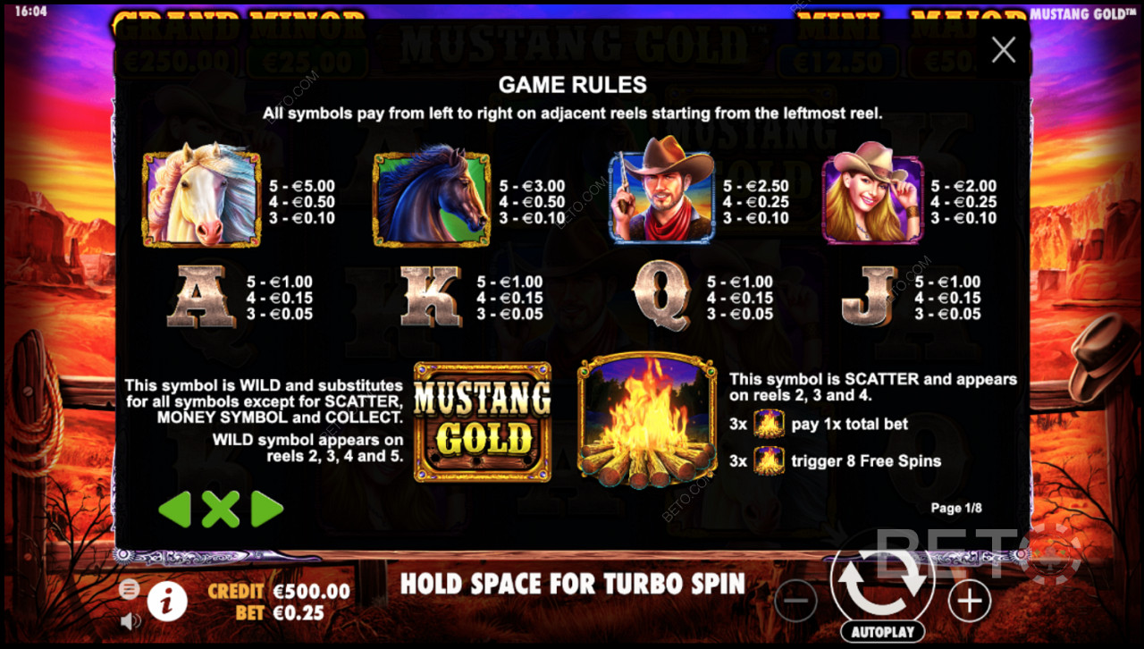 Mustang Gold Online Slot Oyun Kuralları