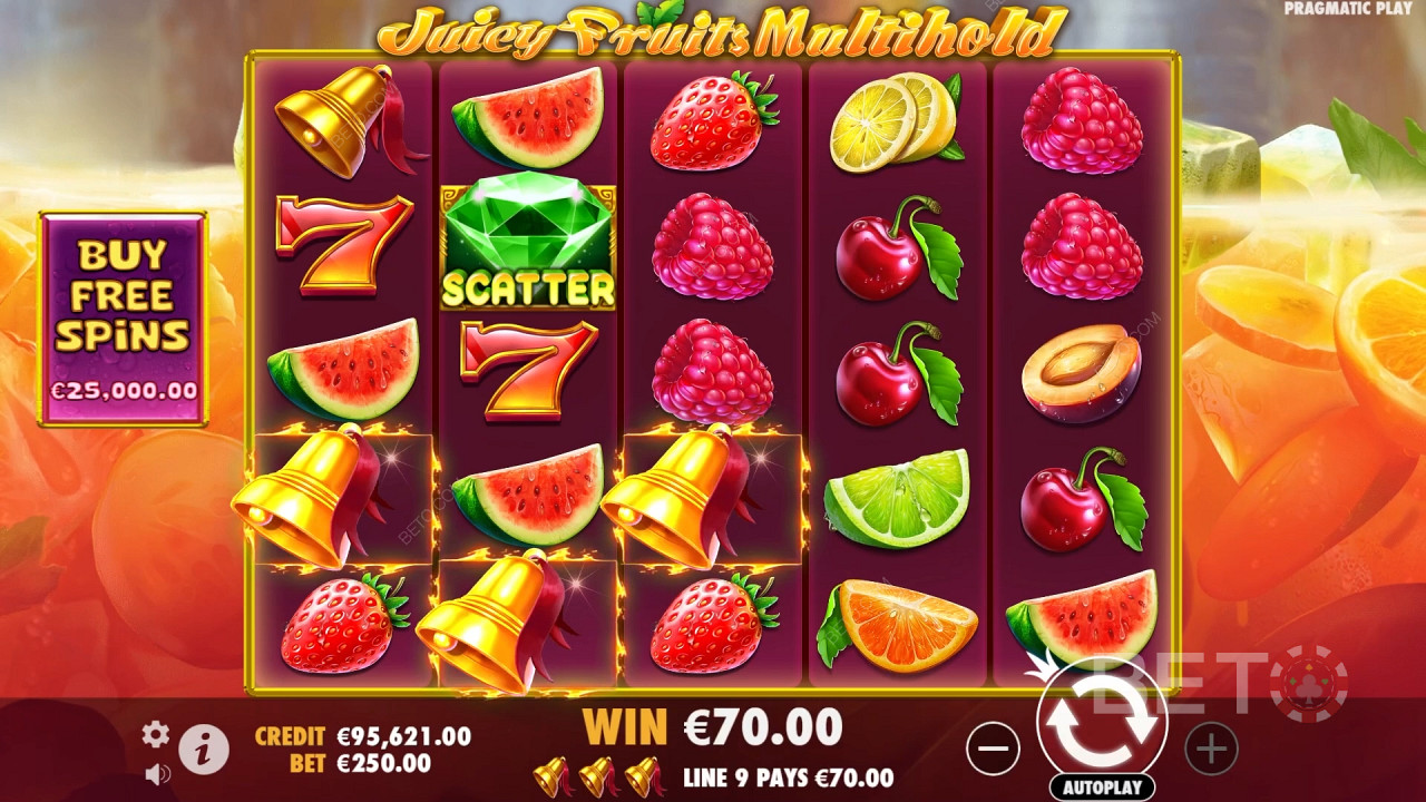 Juicy Fruits Multihold Online Slot oyununda bahsinizin 8.000 katını kazanın!