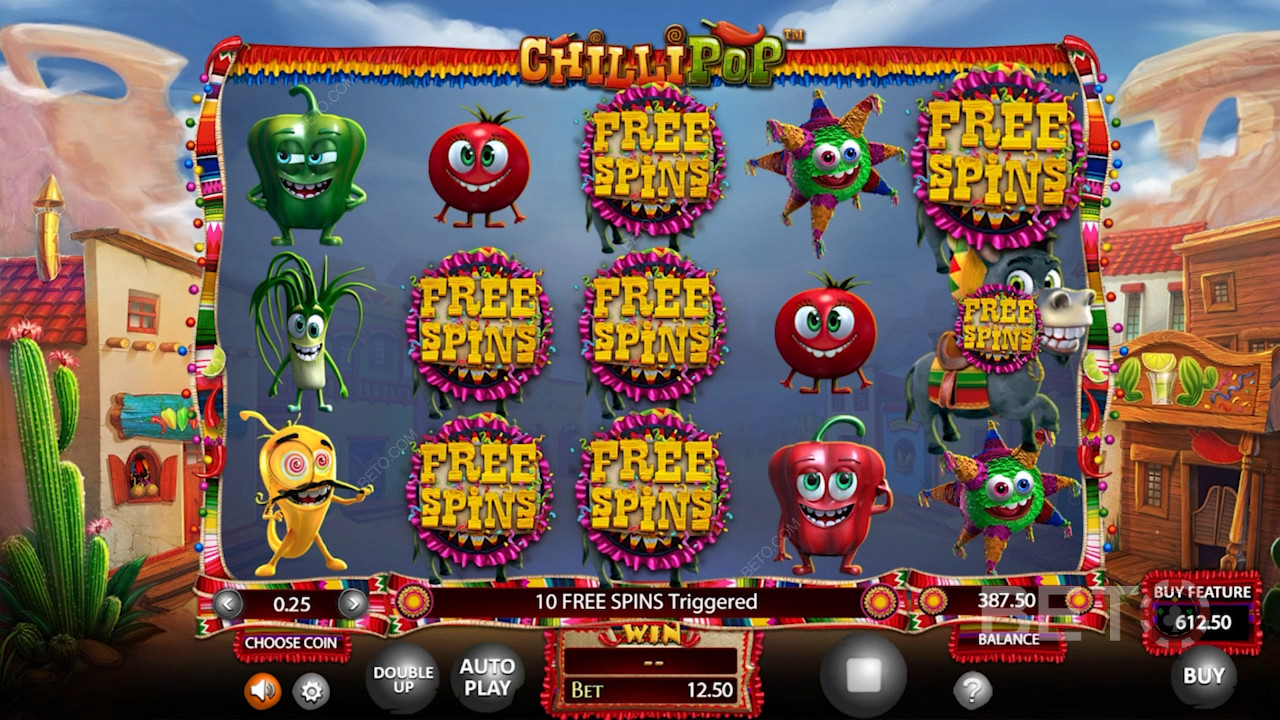 Chilli Pop - İlerlemeli olmayan ve 110.000 jackpotlu bir slot oyunu!