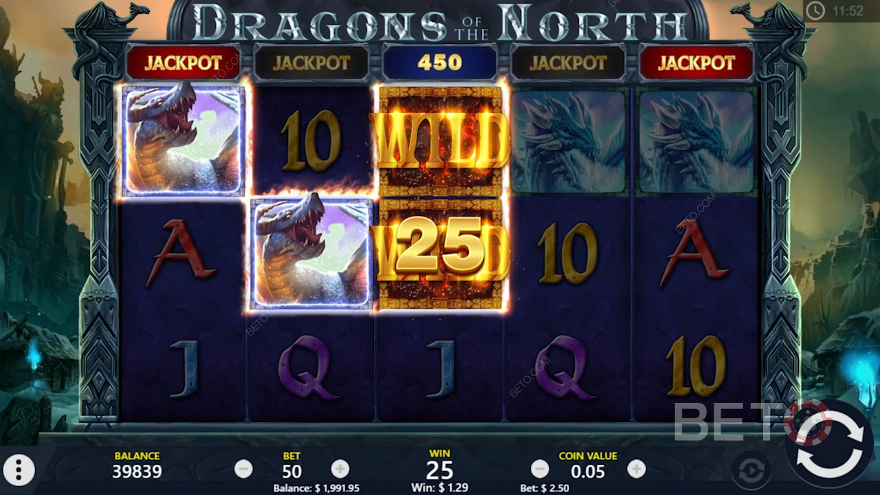Wild sembolleri Dragons of the North online slotunda daha fazla kazanç elde etmenize yardımcı olur