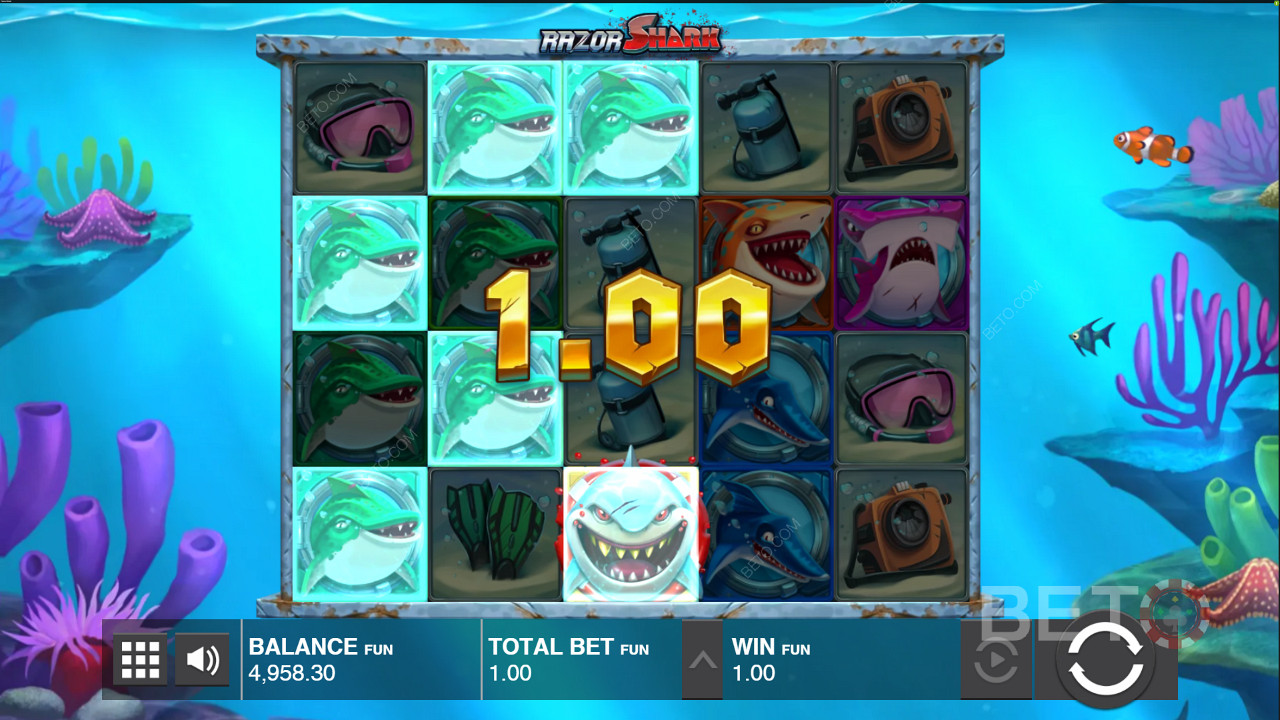 Razor Shark slotunda kazanç elde etmek için Wild sembolünü kullanın