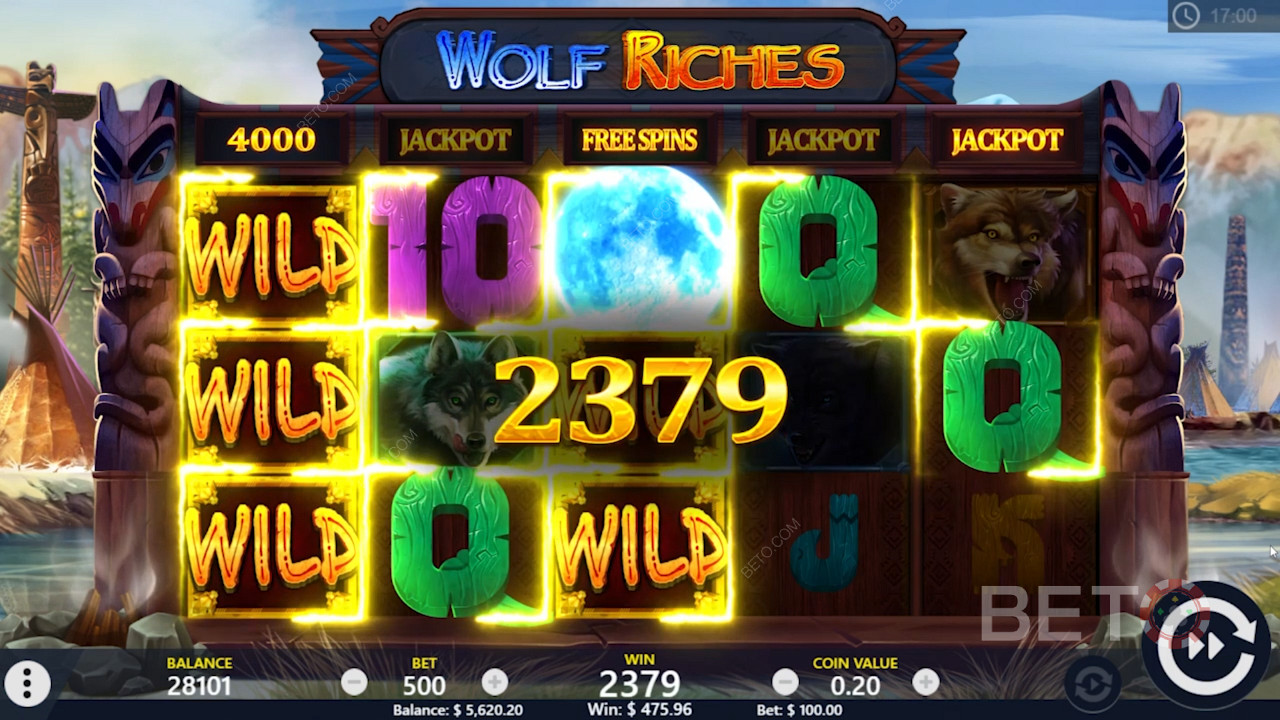 Wolf Riches online slotunda Ücretsiz Döndürme ve Wild kazanma