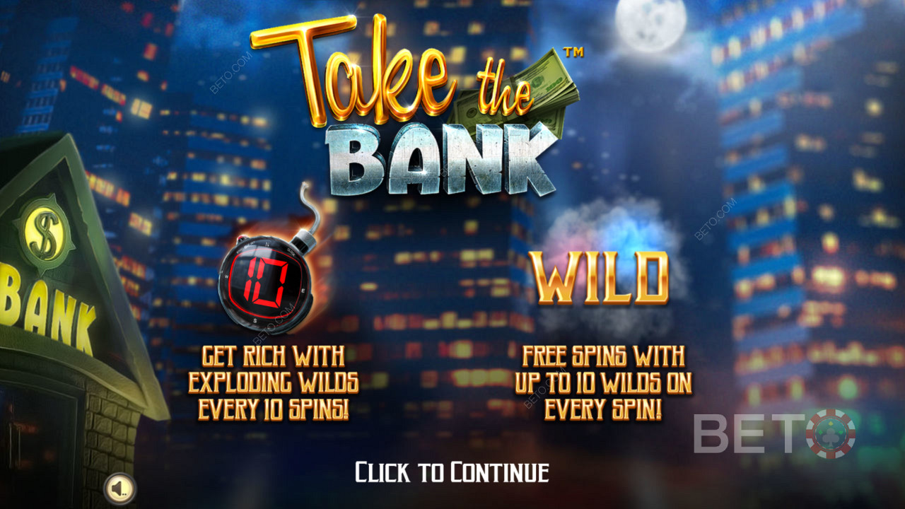 Take The Bank - Patlayan Wilds ile Zengin Olun giriş ekranı