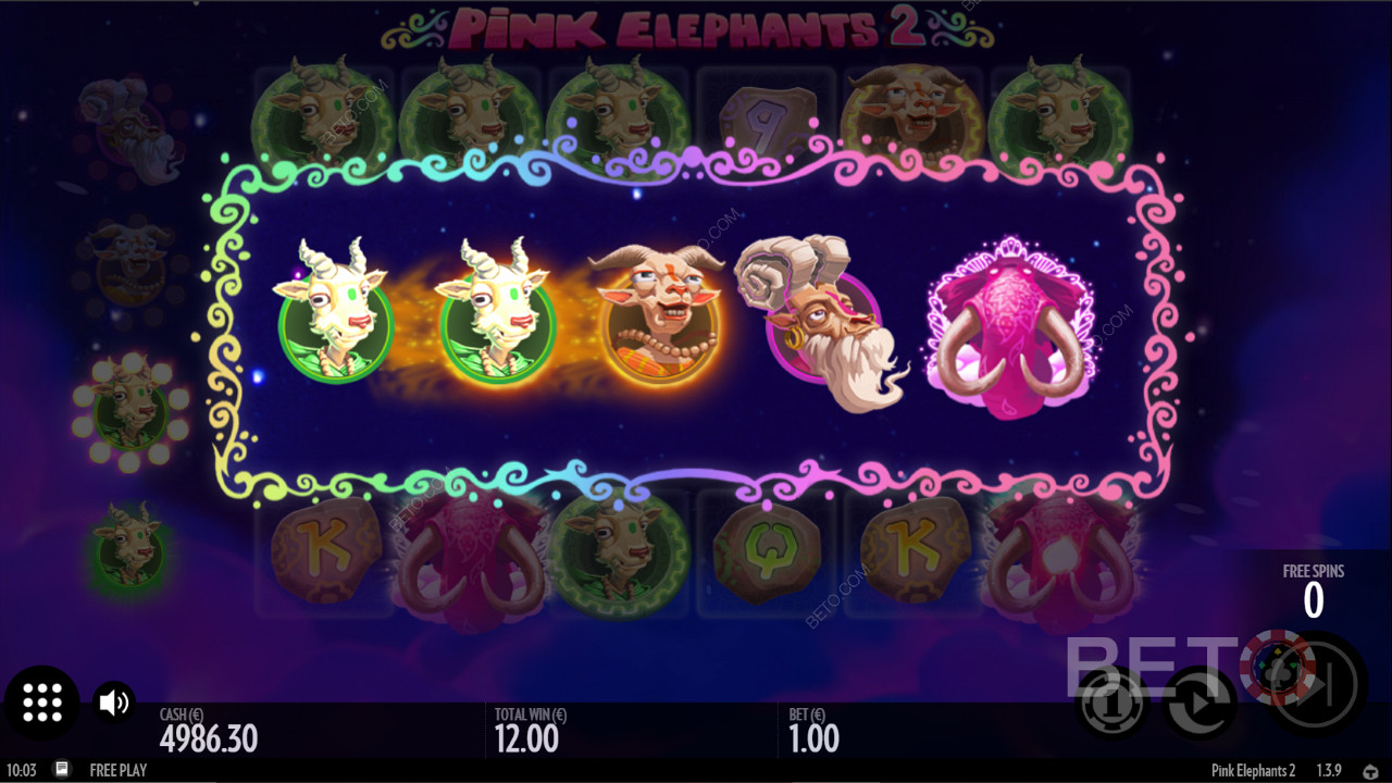 Harika semboller yükseltme bonusu Pink Elephants 2