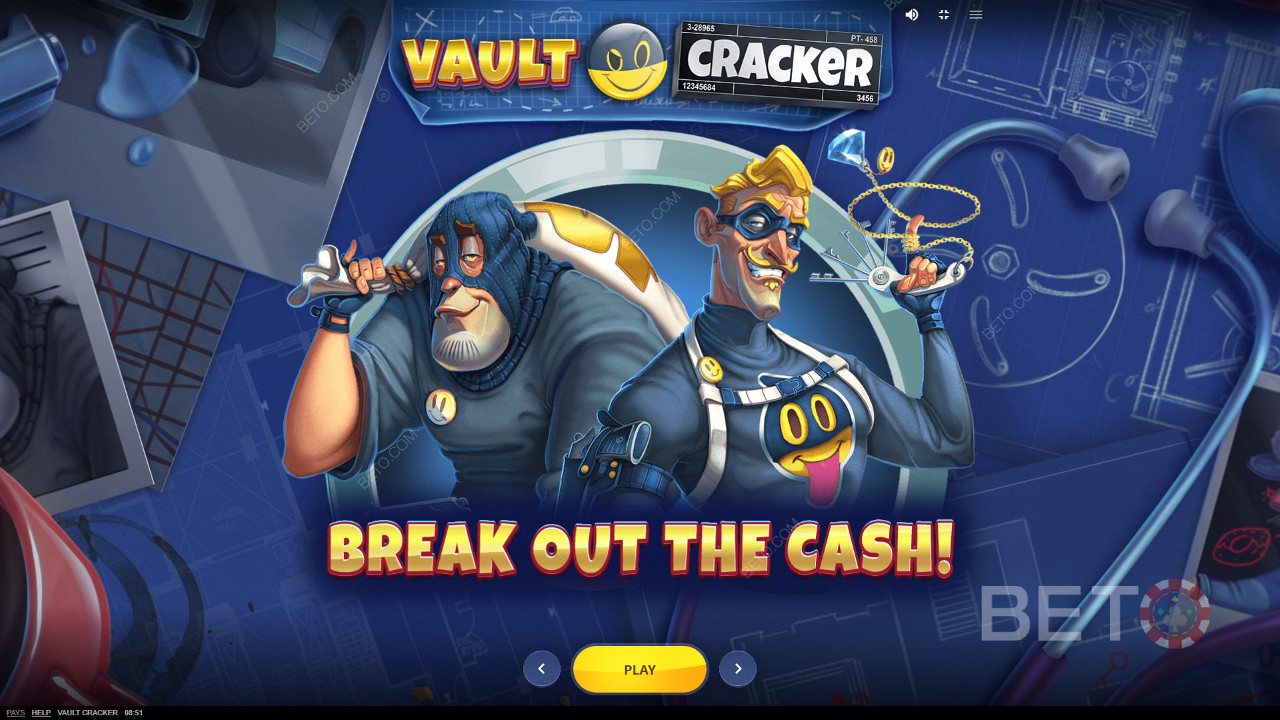 Karikatürize giriş ekranı Vault Cracker