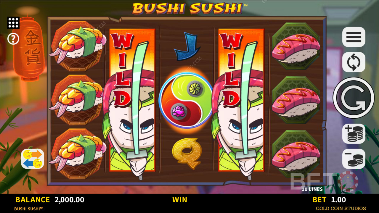 Bushi Sushi slot makinesinde Genişleyen Wilds