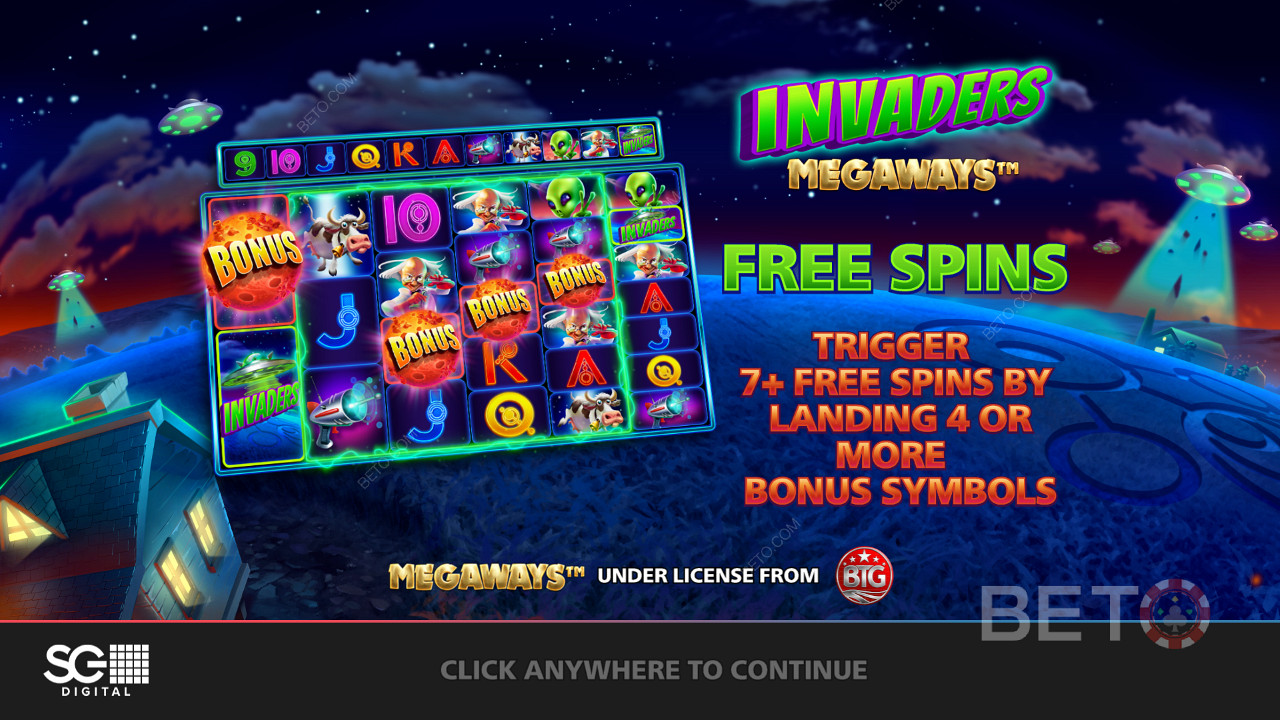 Invaders Megaways slotunda değiştiriciler, basamaklı makaralar ve daha fazlasıyla ücretsiz dönüşlerin keyfini çıkarın