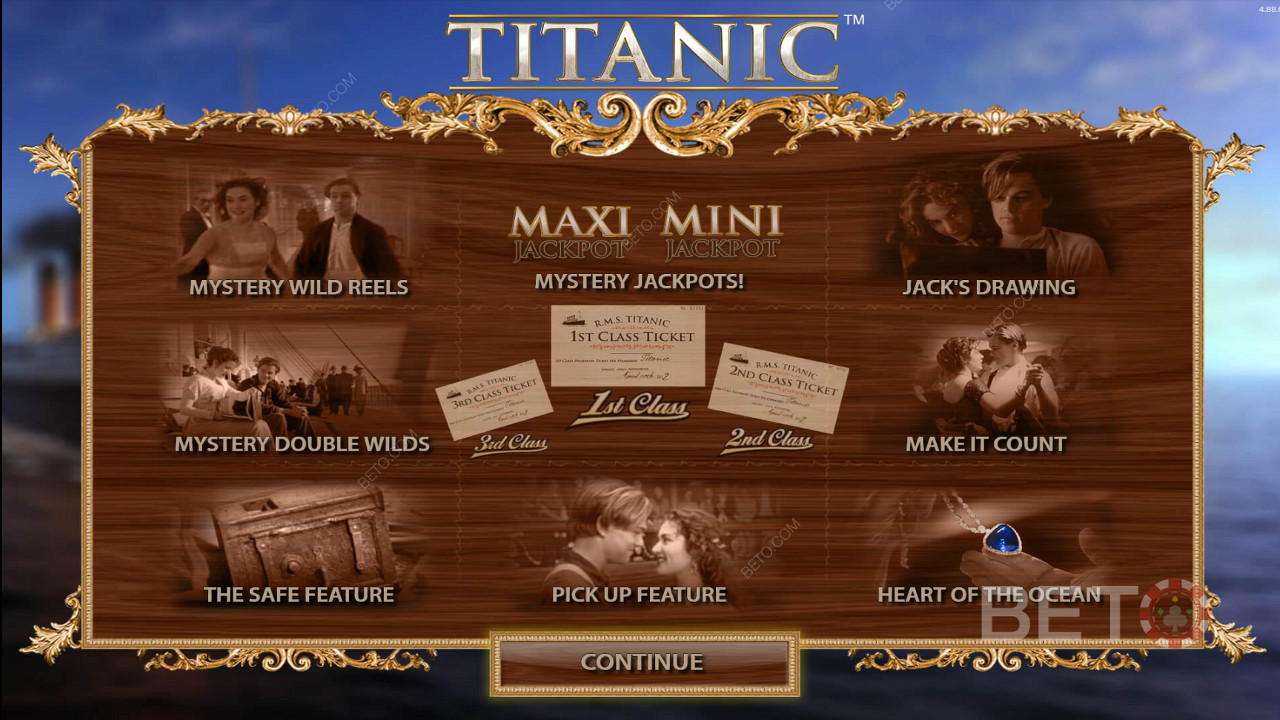 Titanic video slotunda sayısız özelliğin tadını çıkarın