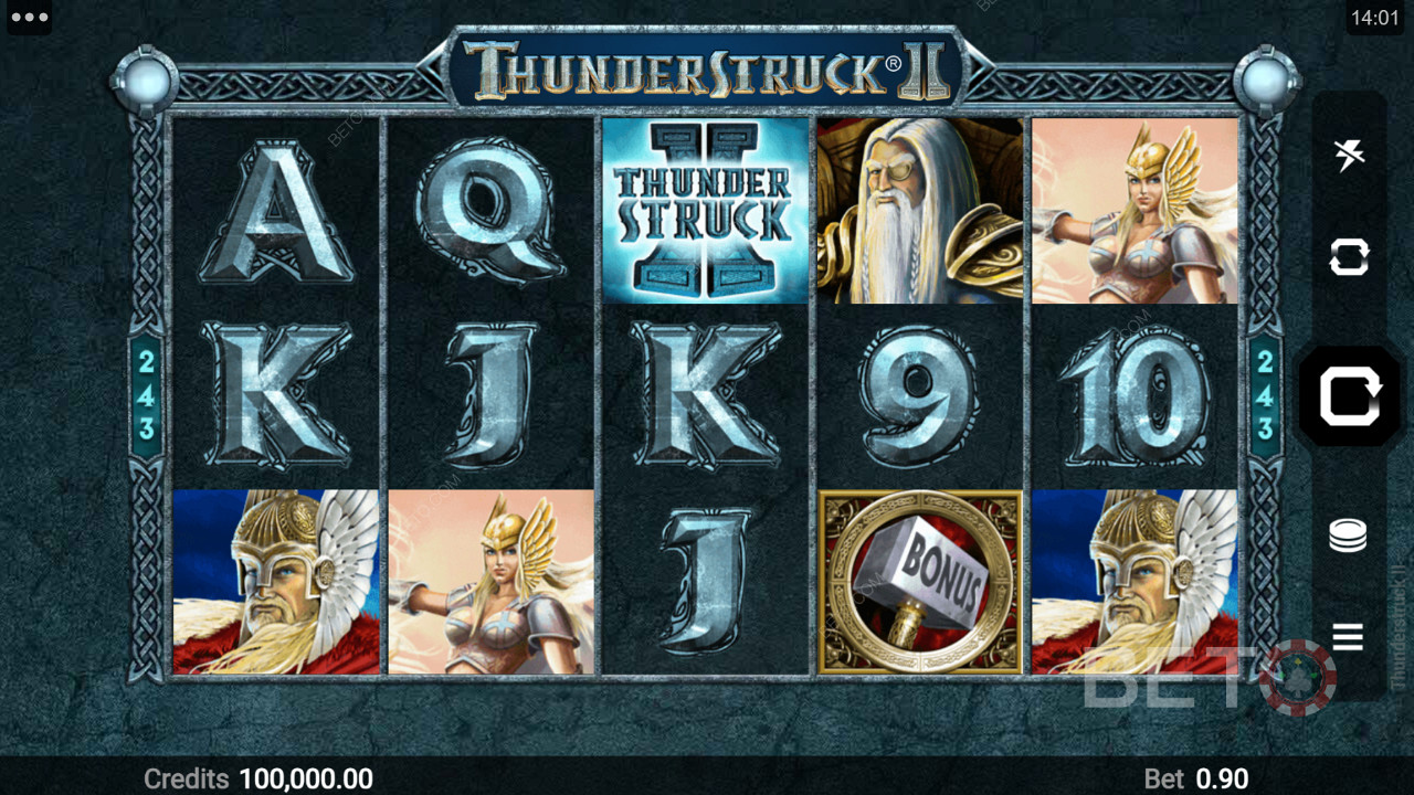 Farklı tema tabanlı semboller Thunderstruck II