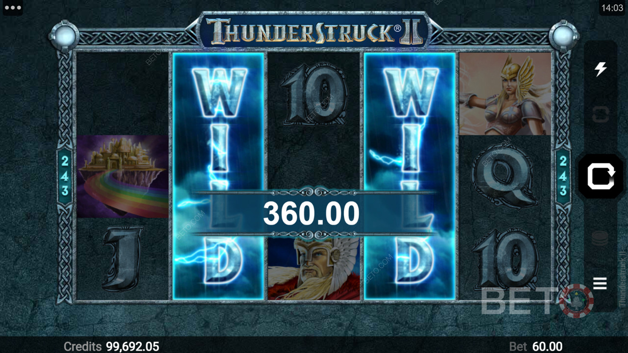 Thunderstruck II slotunda iyi bir ödül kazanmak