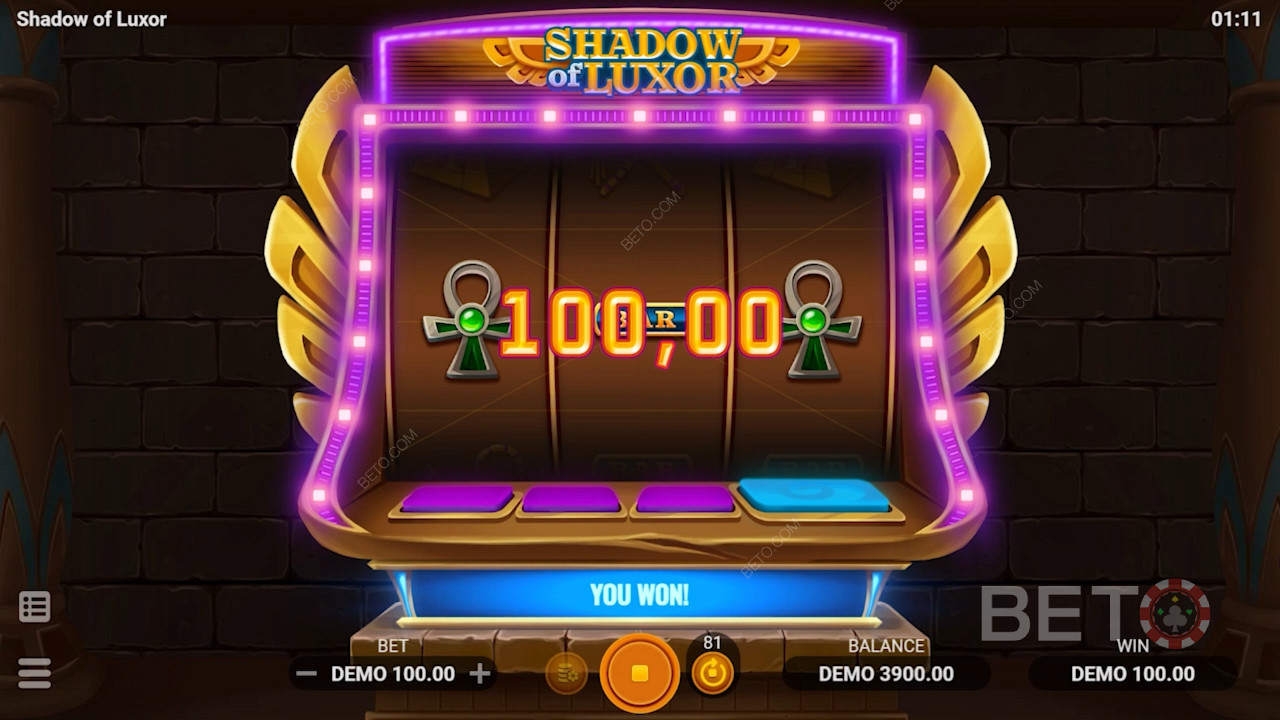 Antik zenginliklerle Shadow of Luxor oyunu oynamak size bazı sulu ödemeler sağlayabilir