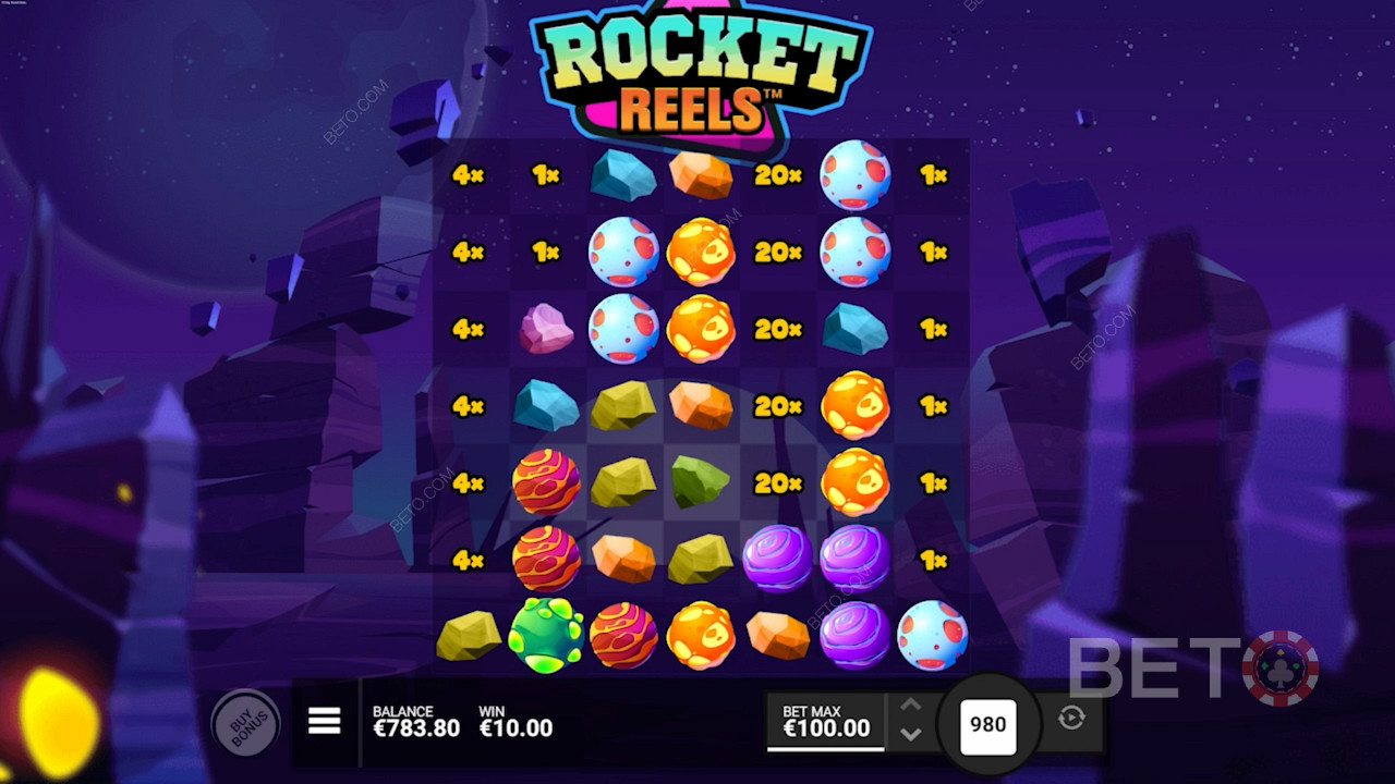 Bir rokete atlayın ve Rocket Reels slotunda 10.000 kata kadar değerde ödüller kazanın