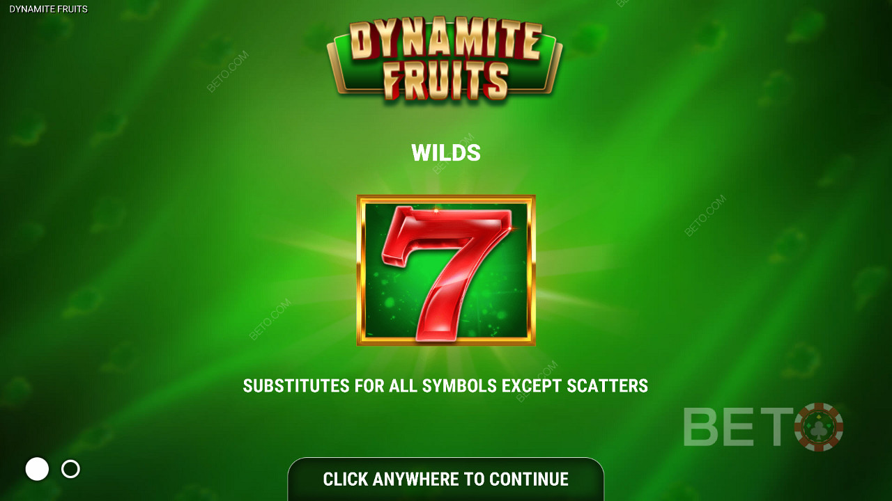 Dynamite Fruits slot - Wild semboller - kırmızı Yedi