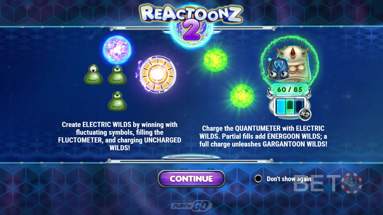 Güçlü Wilds ve özellikler sayesinde arka arkaya birkaç galibiyetin tadını çıkarın - Reactoonz 2 Play n GO