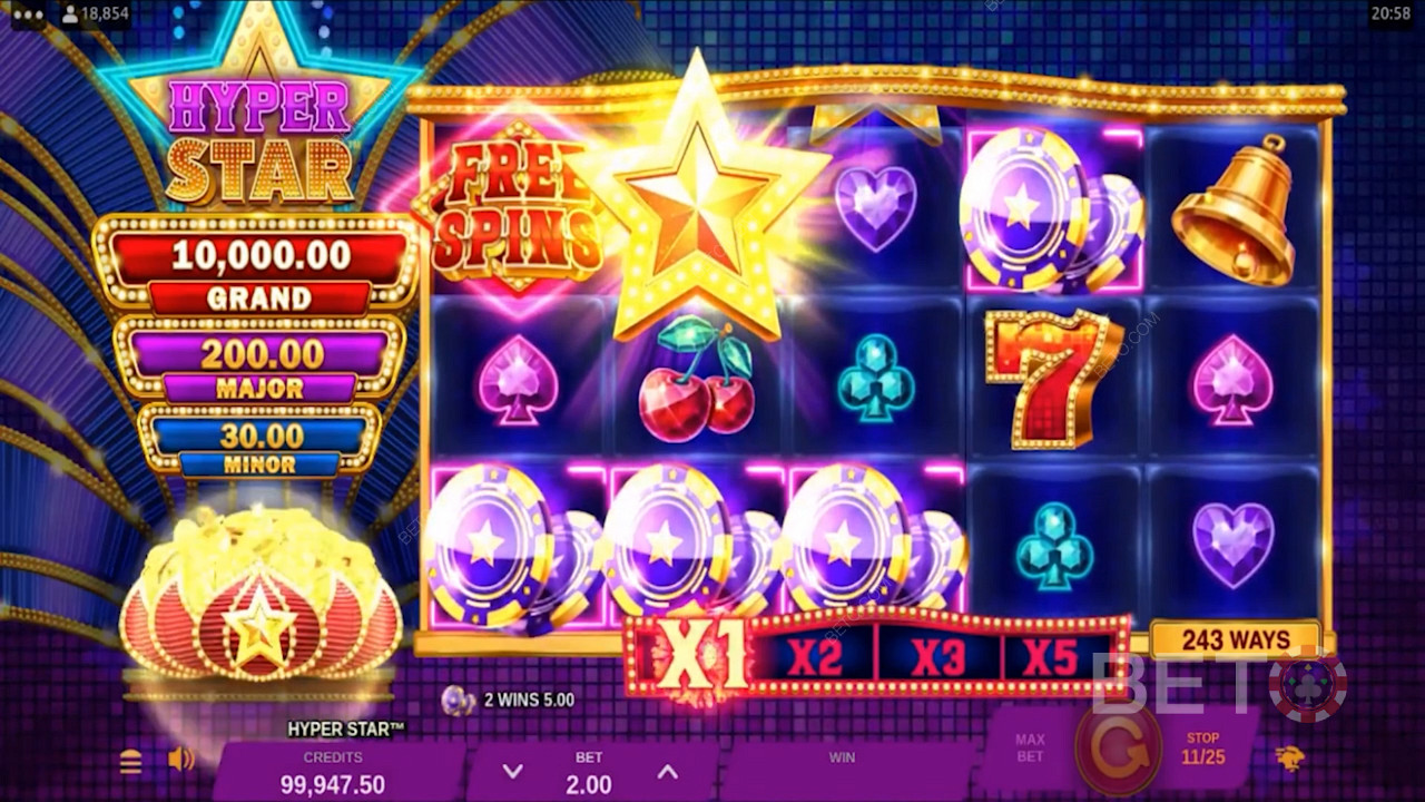 3 Jackpot Ödülü oyun sırasında ekranın sol tarafında görüntülenir