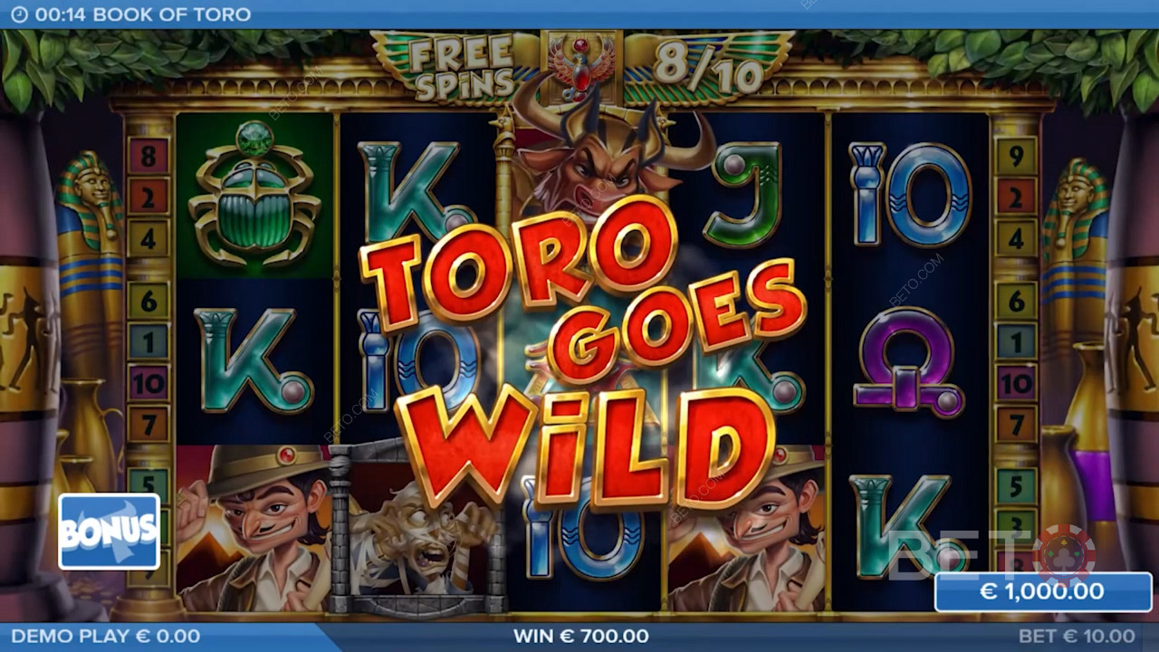 Diğer Toro slotlarında görülen klasik Toro Goes Wild özelliğinin keyfini çıkarın