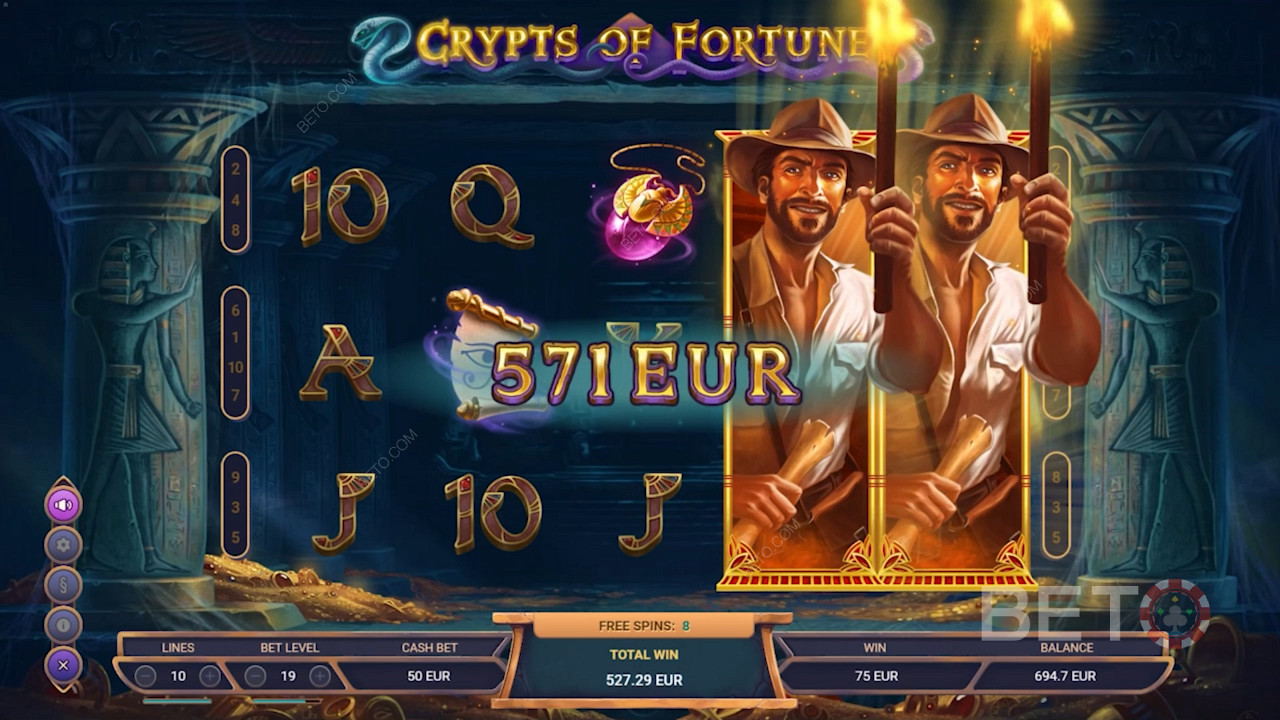 Crypts of Fortune slotunda Ücretsiz Döndürmelerde Genişleyen sembollerin keyfini çıkarın