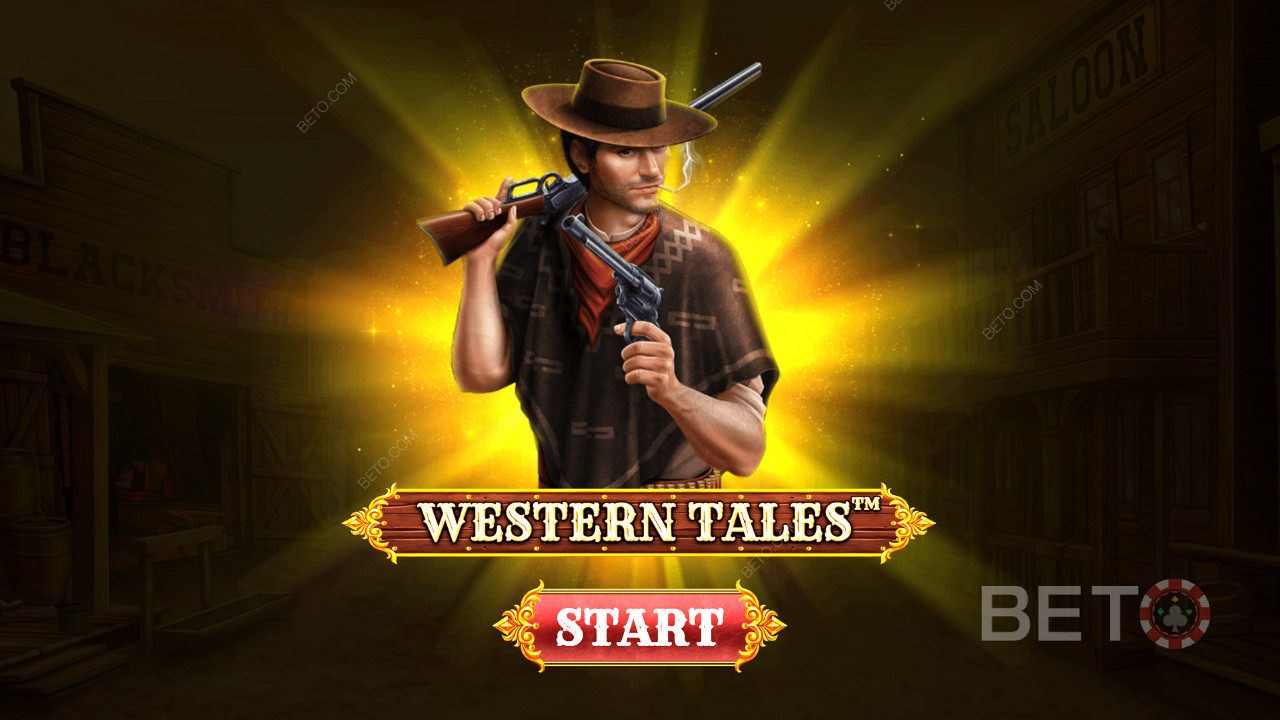Western Tales slotunda silahşörlerin arasında vurucu bir şenlik için silahlarınızı doldurun