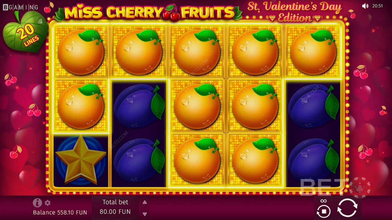 Miss Cherry Fruits Slotunda Çok Sayıda Turuncu Sembol