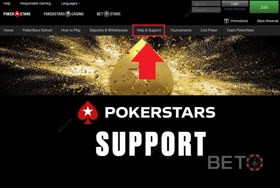 PokerStars casino müşteri desteği ve desteği