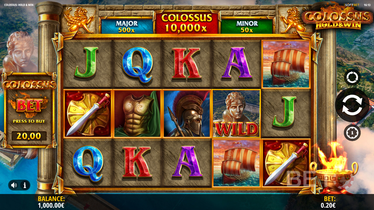 Colossus: Hold and Win online slotunda Yunan temasının tadını çıkarın