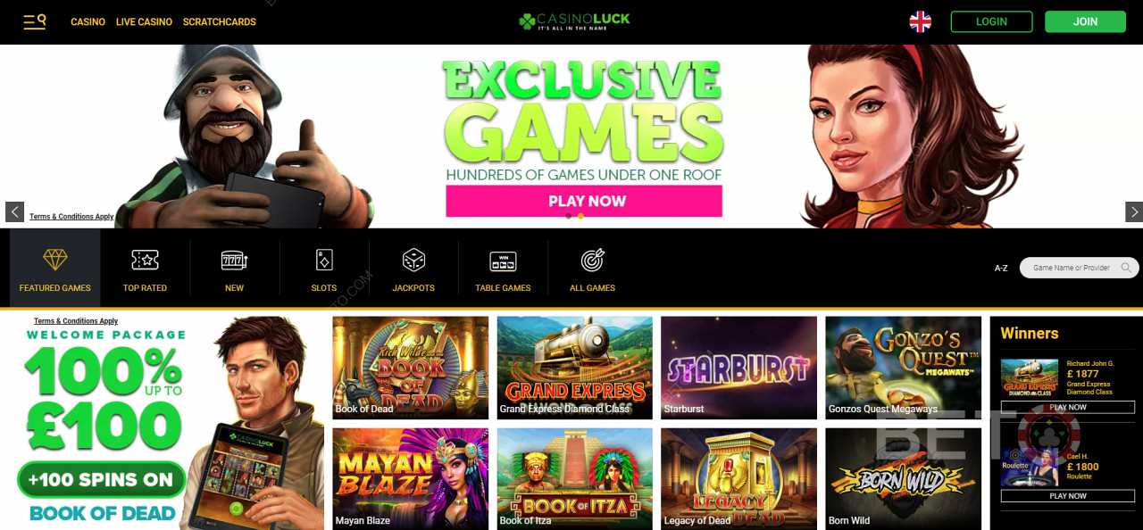 Exlusive Slot Oyunları ile CasinoLuck Casino