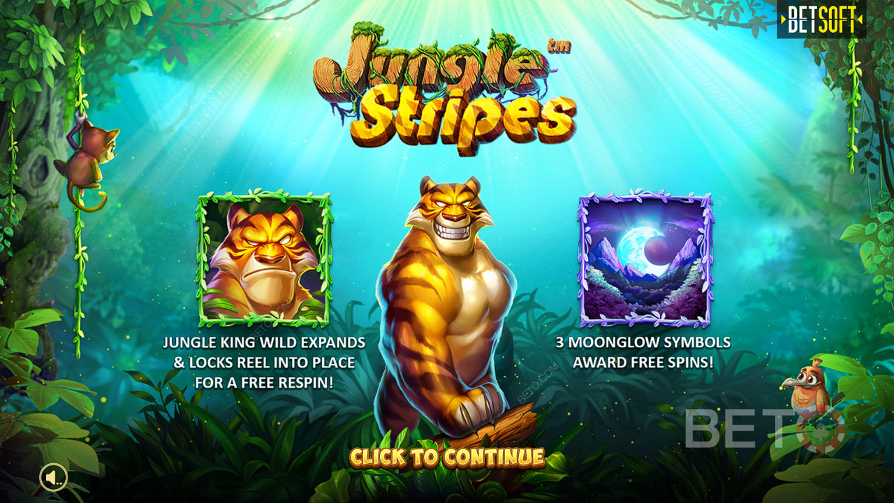 Jungle Stripes slot makinesinde Genişleyen Wilds, Respins ve Free Spins