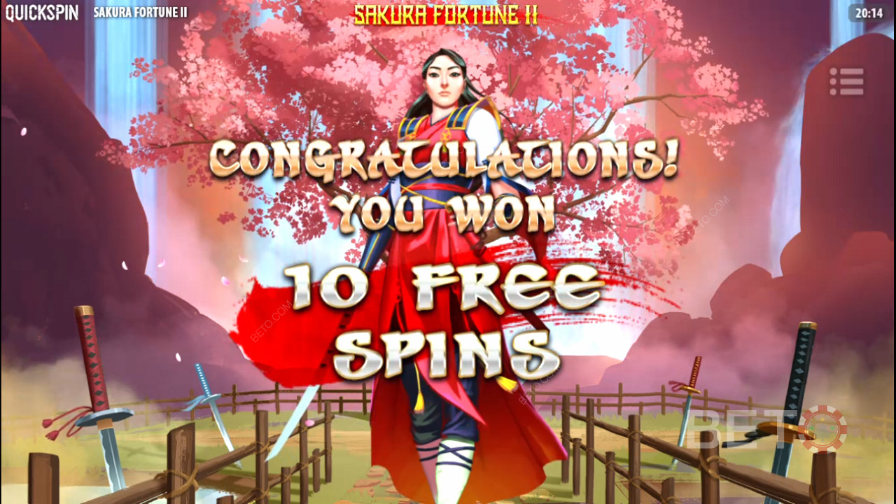 Ücretsiz Döndürme, Sakura Fortune 2 slotunun en heyecan verici özelliğidir