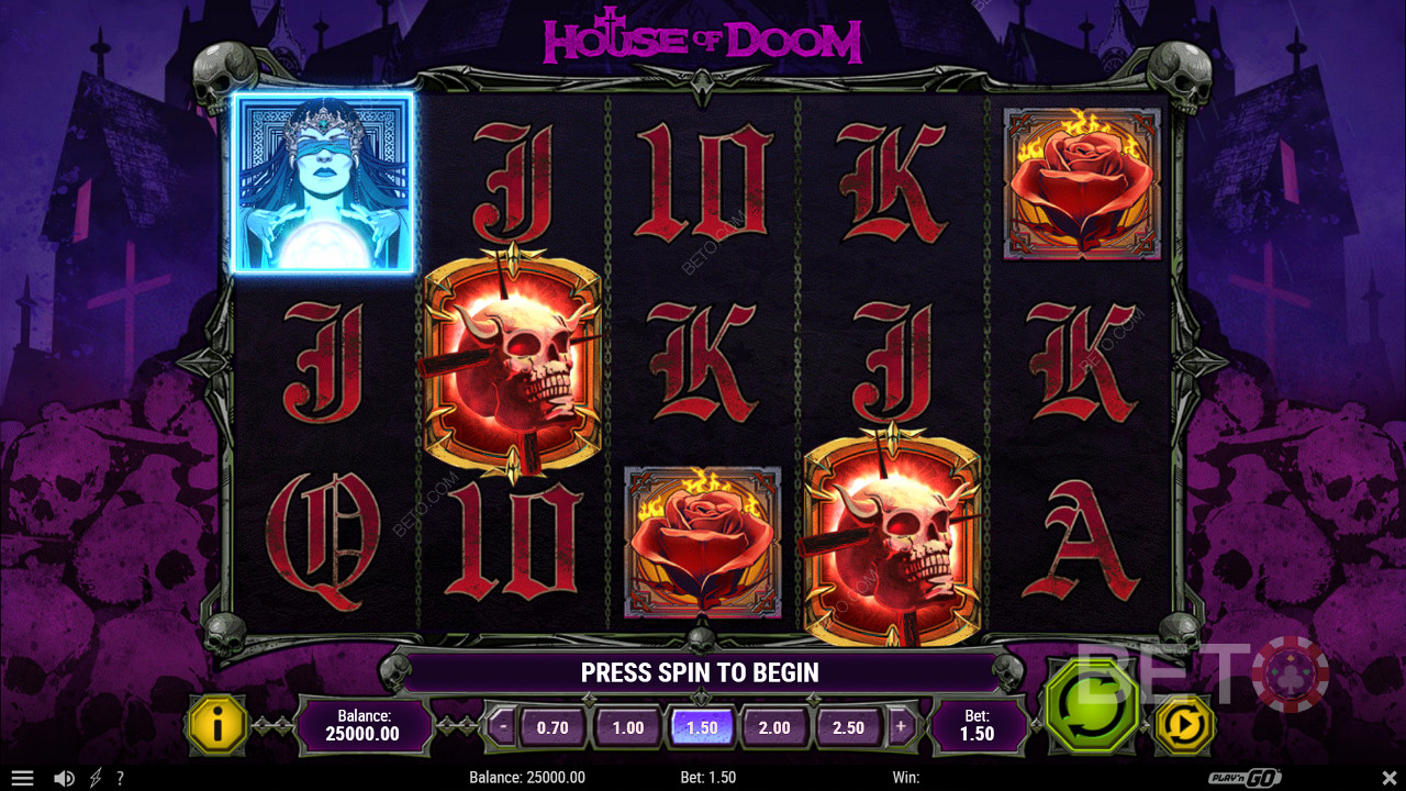 Doom Spins özelliğinin ve bonuslarının kilidini açmak için 3 veya daha fazla Doom sembolü Scatter