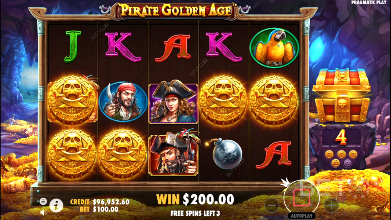 Pirate Golden Age online slot oyununda gizemli semboller genellikle Ücretsiz Döndürmelerde ortaya çıkar