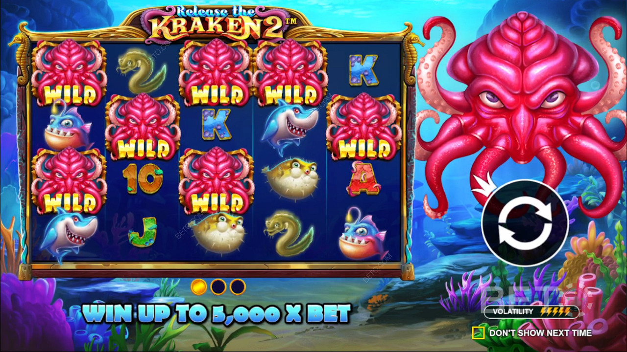 Release the Kraken 2 slot makinesinde rastgele bonusların tadını çıkarın